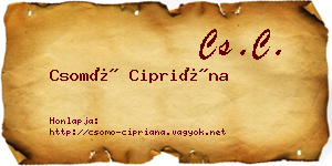 Csomó Cipriána névjegykártya